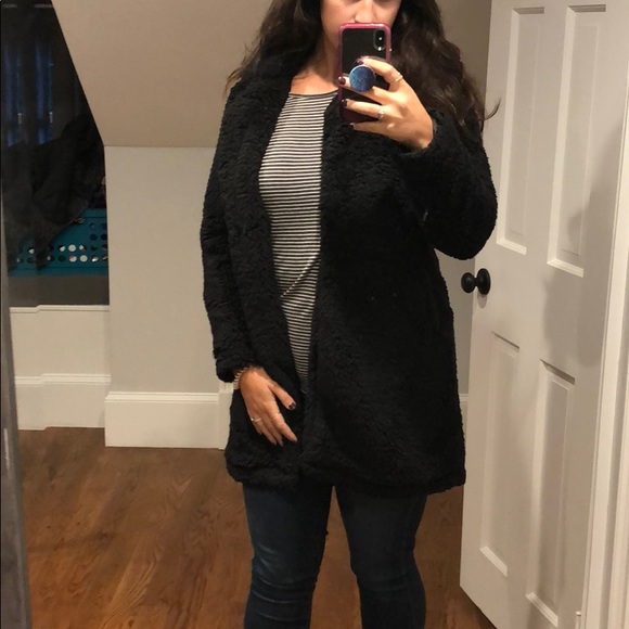 Black Teddy Bear Coat - Picture 6 of 6